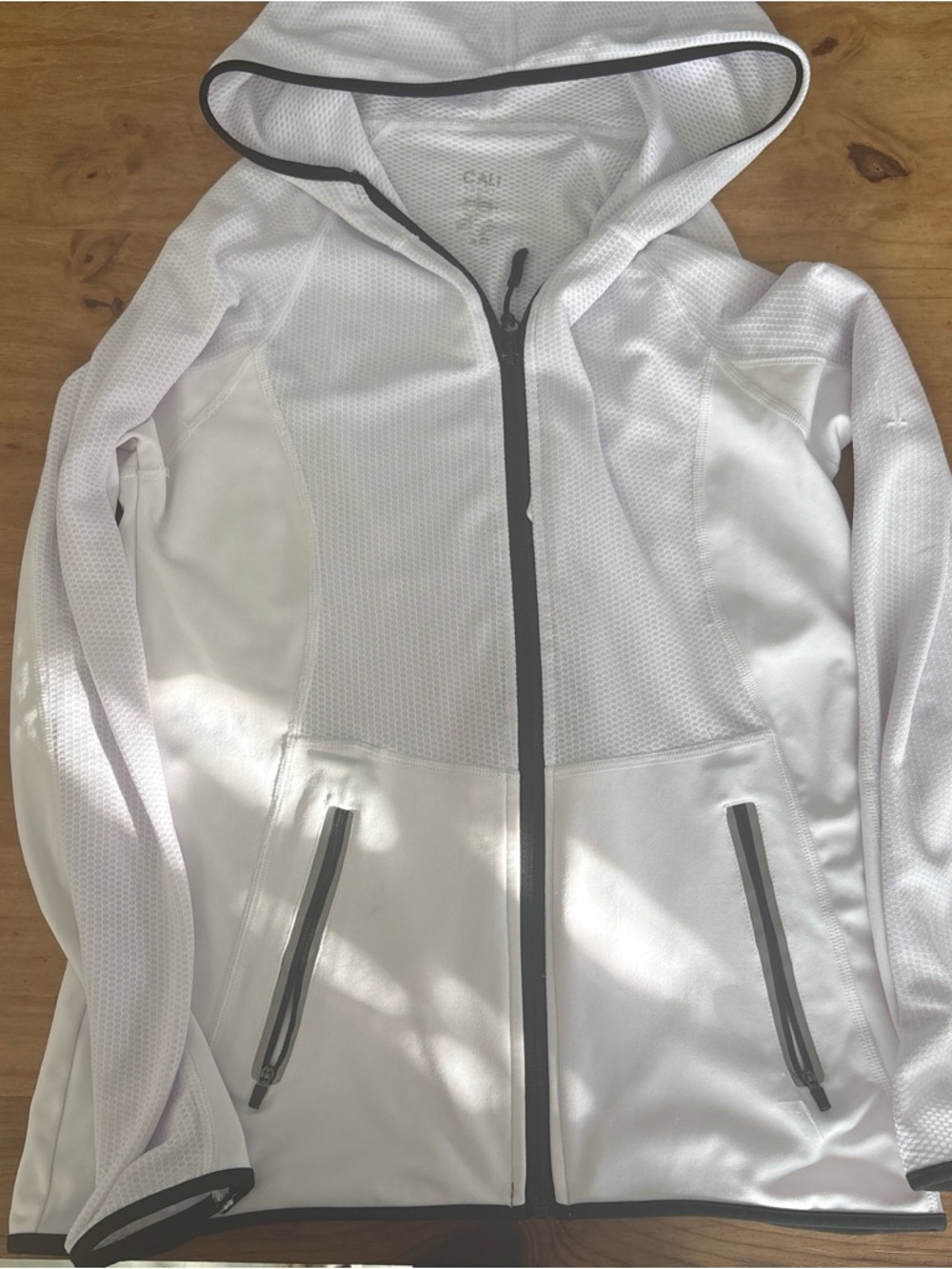 Craft White Hooded Zip-Up Jacket with Black Trim